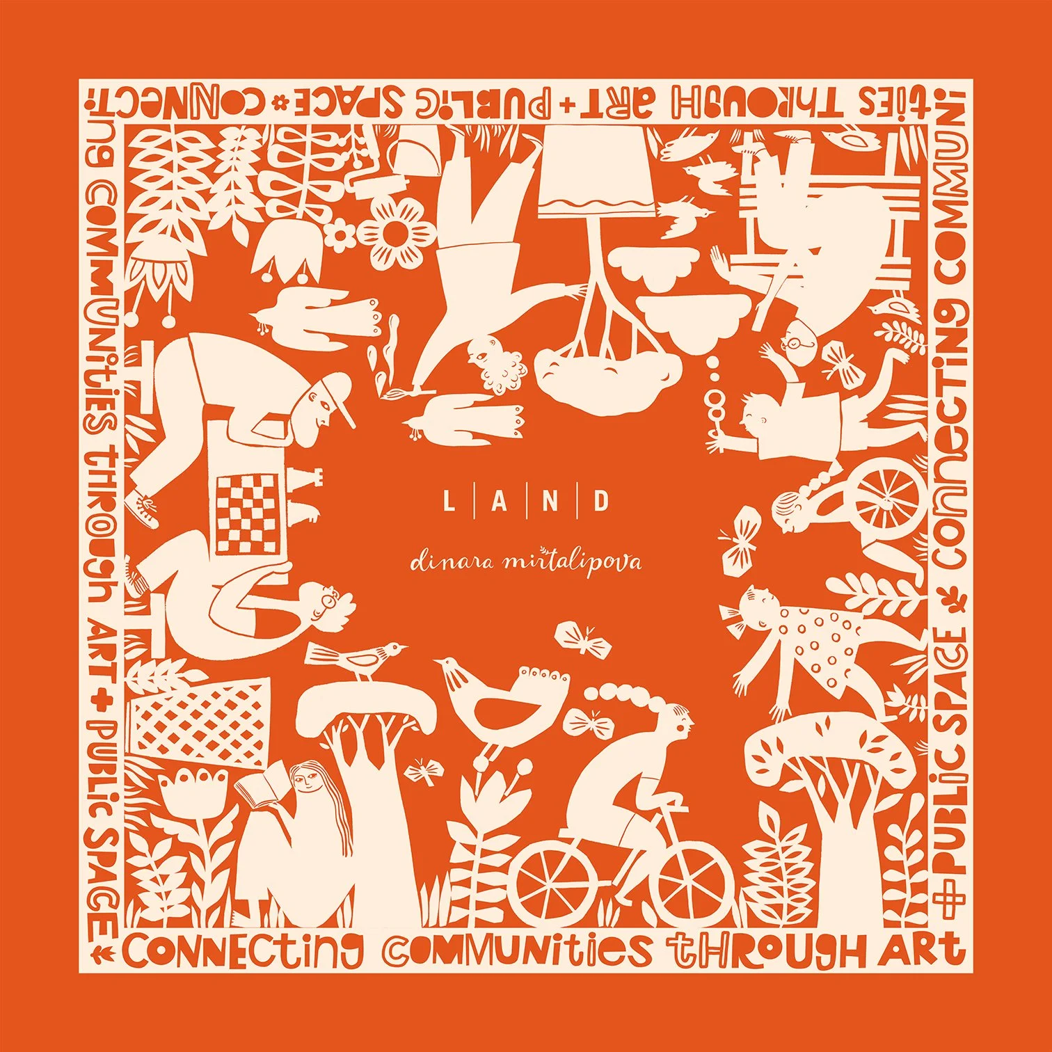LAND Studio custom bandana design by folk artist Dinara